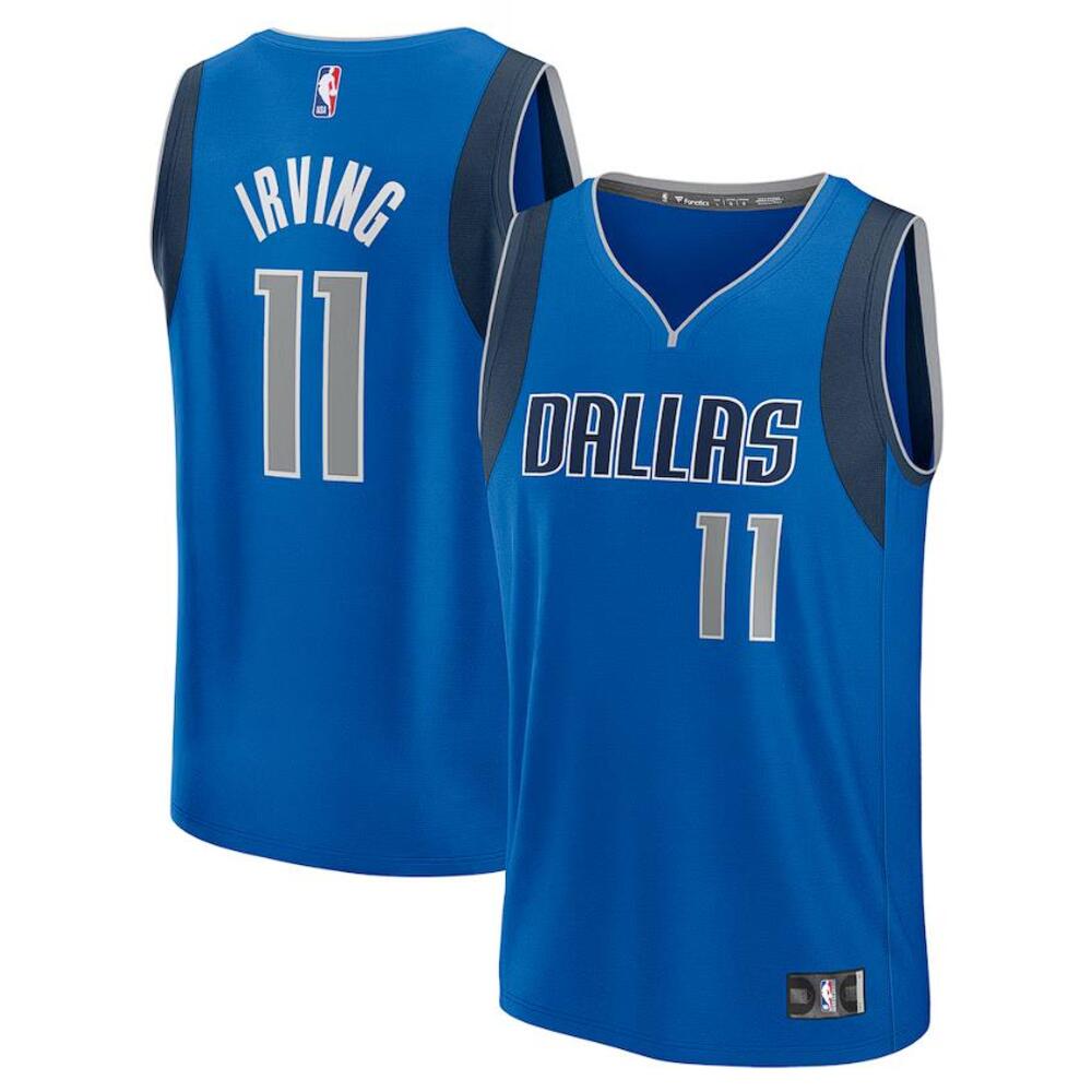 FANATICS Men's Dallas Mavericks Kyrie Irving Blue Fast Break Jersey Size L